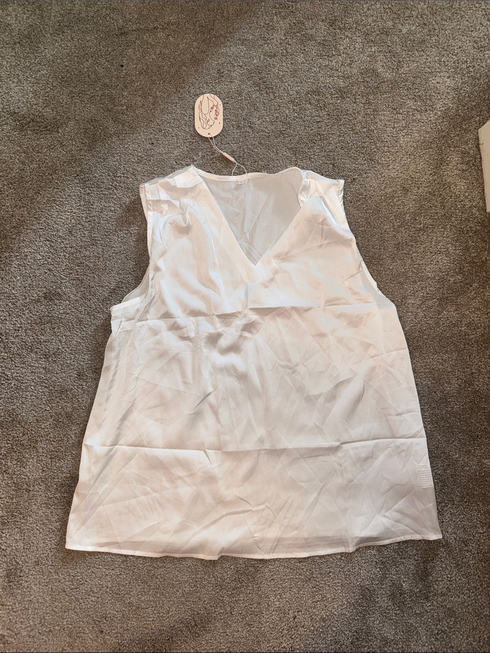 Sleeveless V-Neck Women’s Top - White
